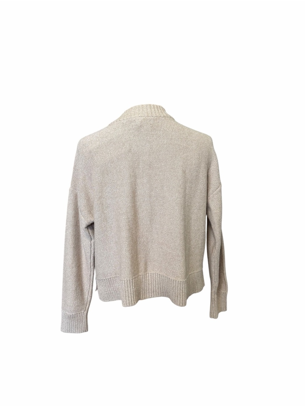Quince NWT 100% Organic Cotton Classic Cream Cropped Cardigan Women's Sweater XS - Picture 2 of 6